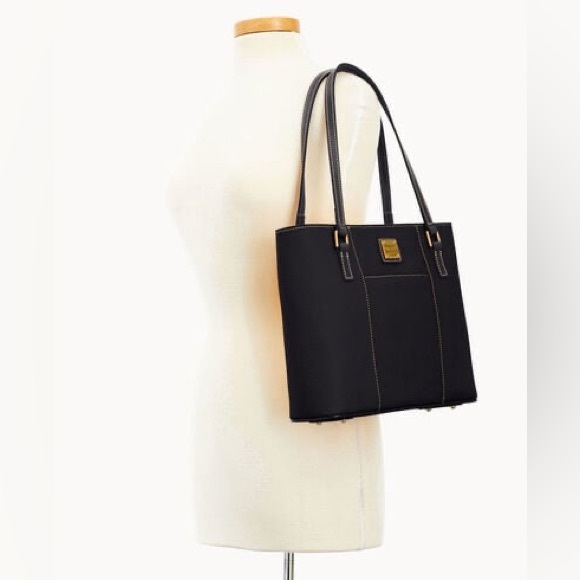 Dooney & Bourke Lexington Pebble Grain Black Leather Tote Bag - Picture 15 of 16